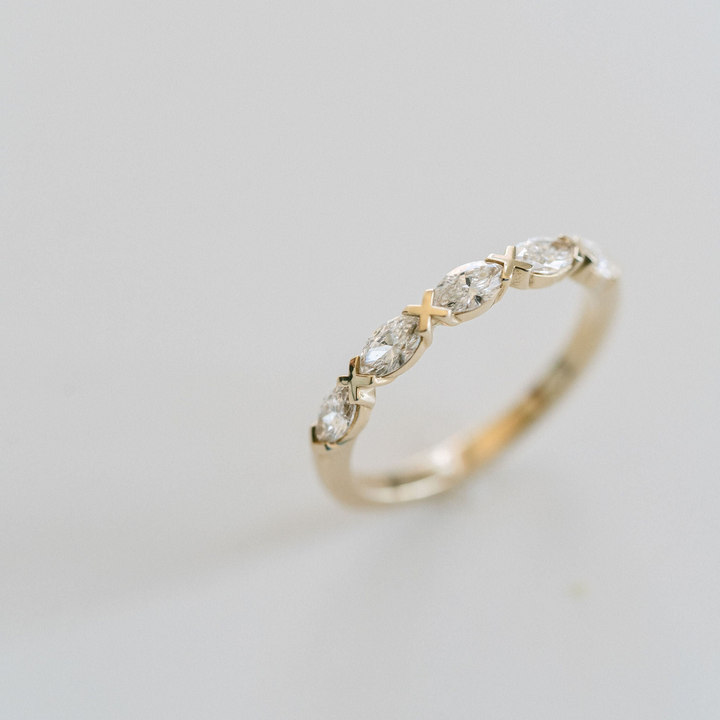 Marquise Cut XO Diamond Band