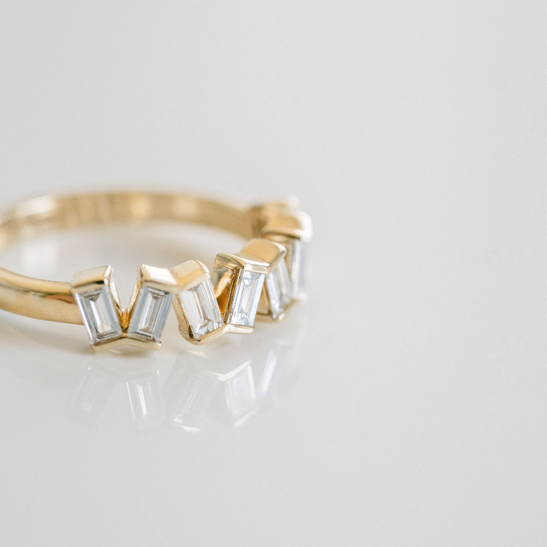 Baguette Bezel Domino Diamond Band