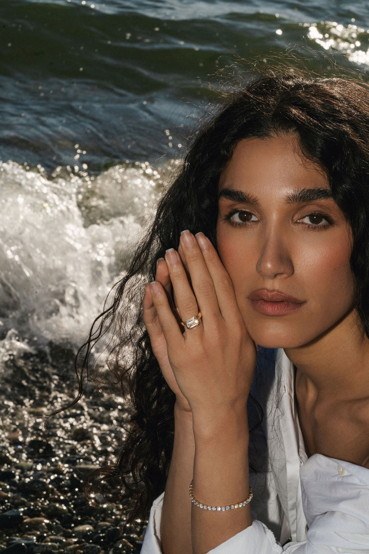 Cavalier Fine Jewelry - Emerald Cut Diamond Retro Bezel Ring 14k Yellow Gold