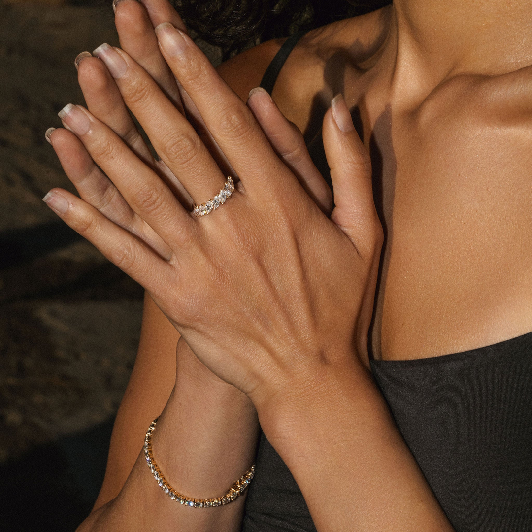 Marquise Diamond Scallop Band