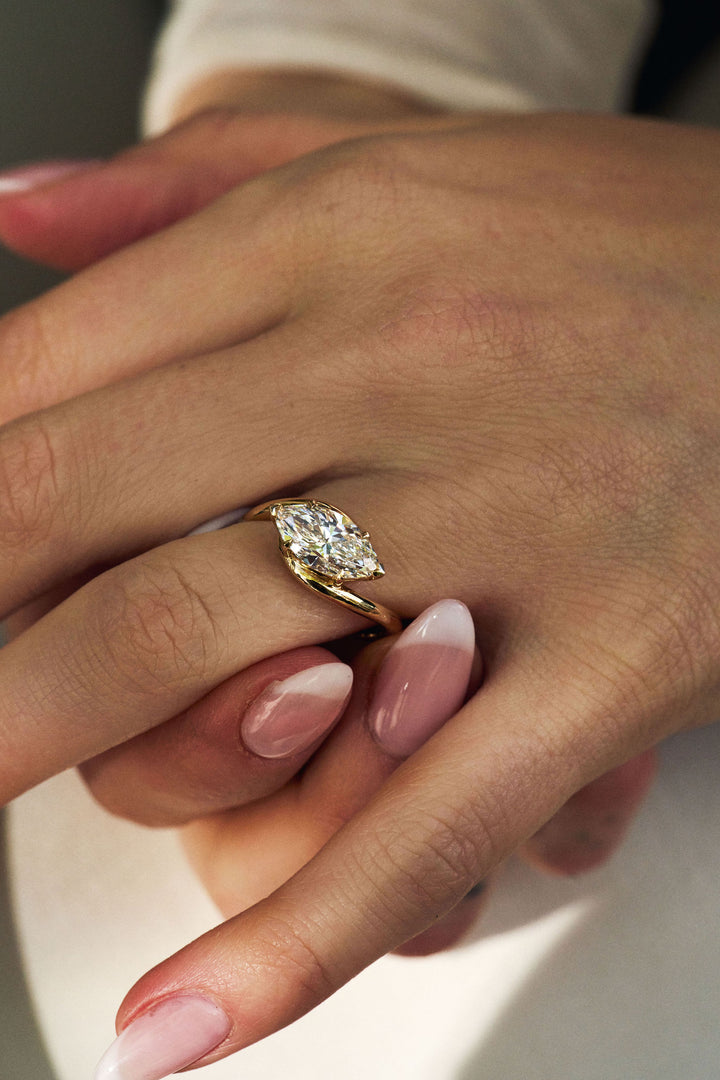 Marquise Diamond Drift Ring
