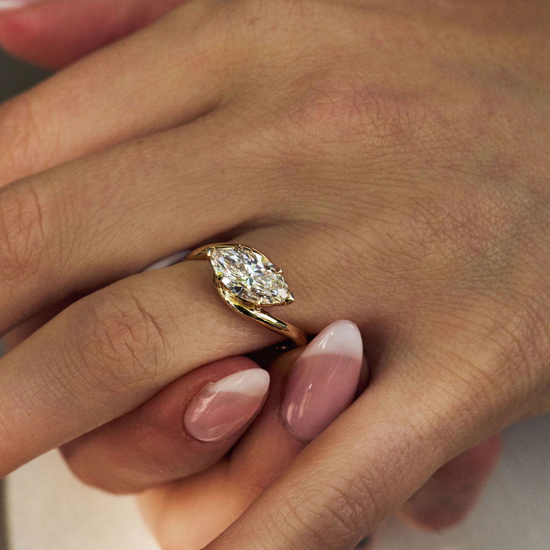 Marquise Diamond Drift Ring
