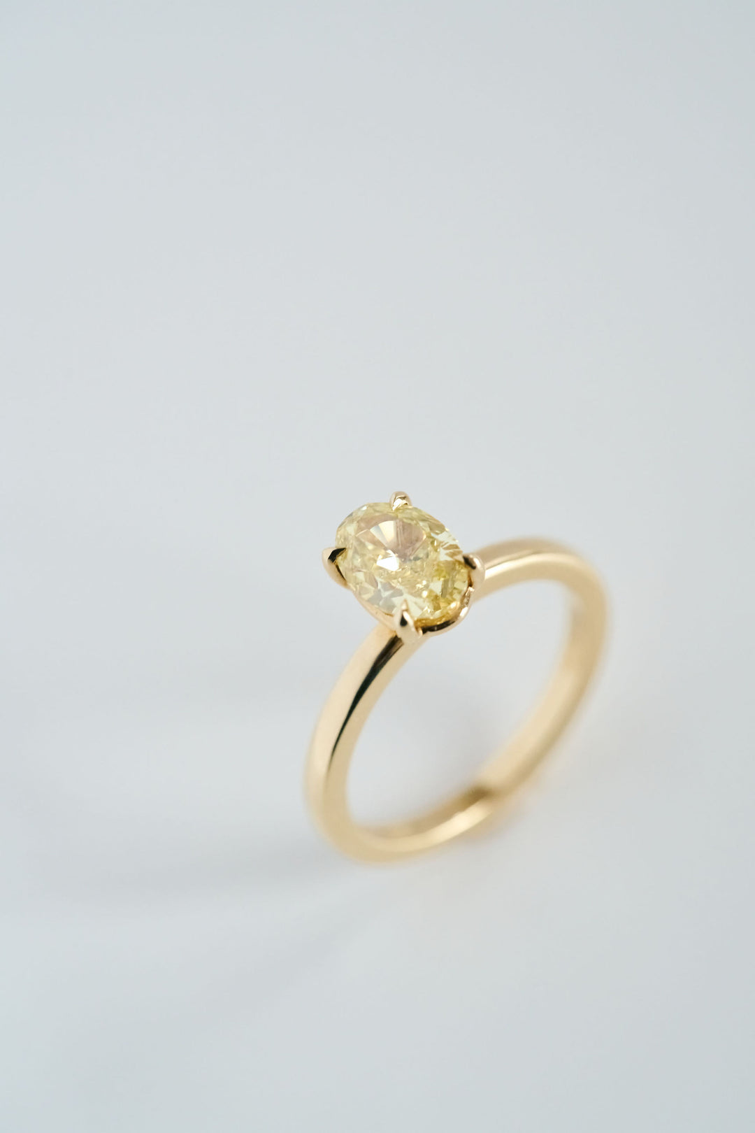 Oval Yellow Diamond Cavalier Solitaire
