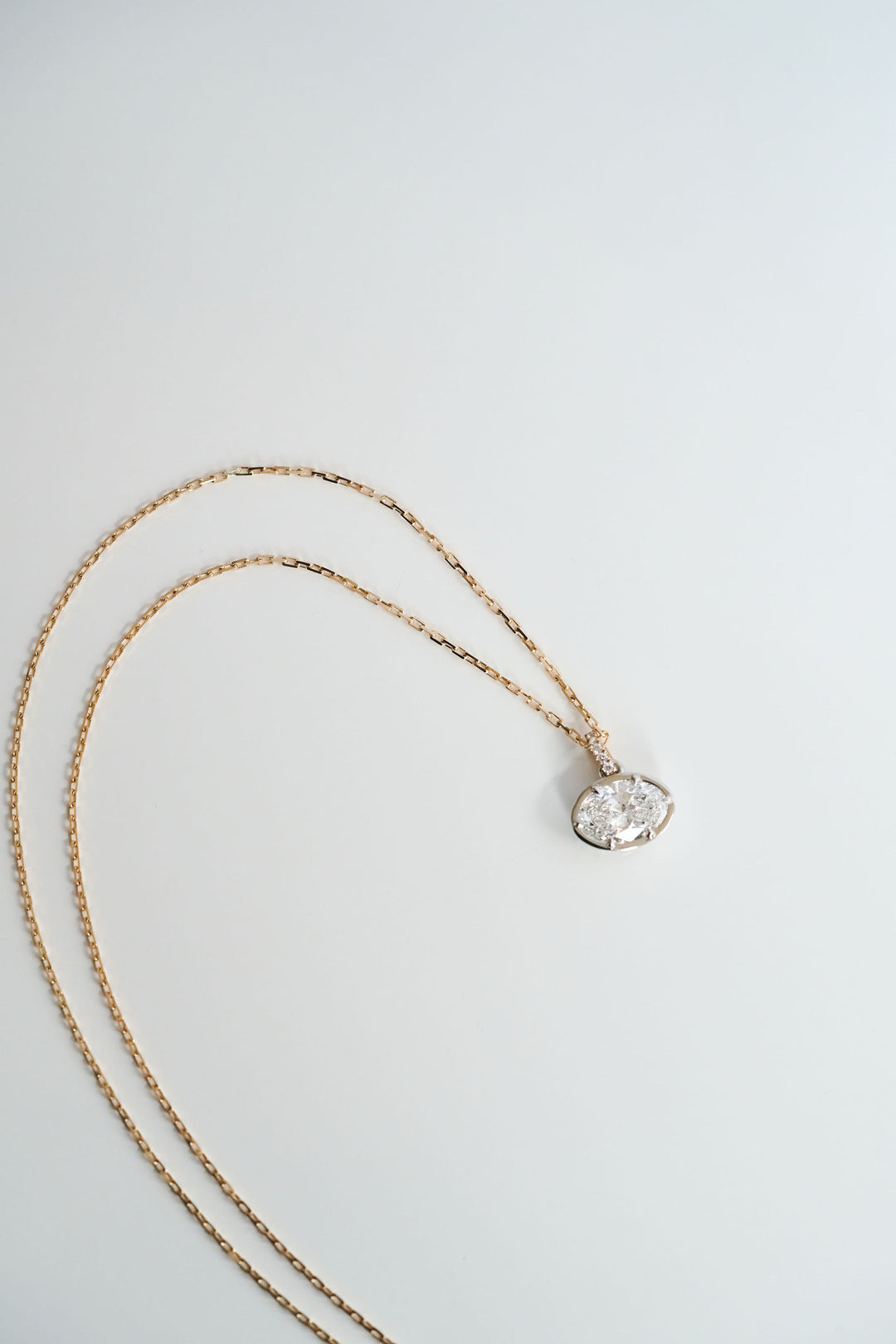 Oval Diamond Canopy Pendant with Diamond Bail