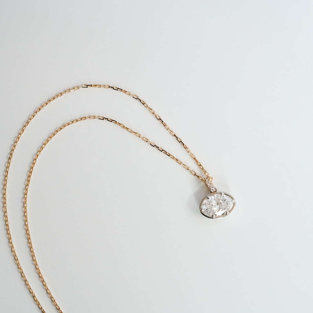 Oval Diamond Canopy Pendant with Diamond Bail