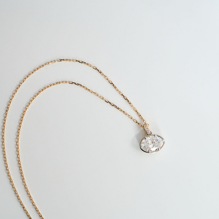 Oval Diamond Canopy Pendant with Diamond Bail
