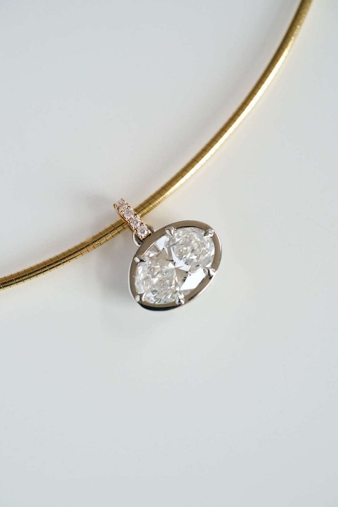 Oval Diamond Canopy Pendant with Diamond Bail
