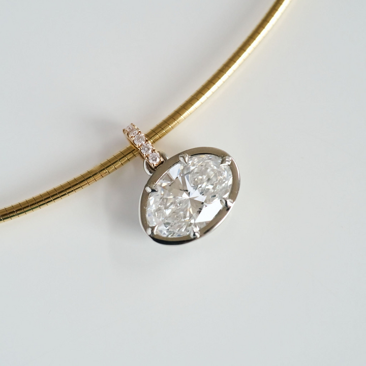 Oval Diamond Canopy Pendant with Diamond Bail