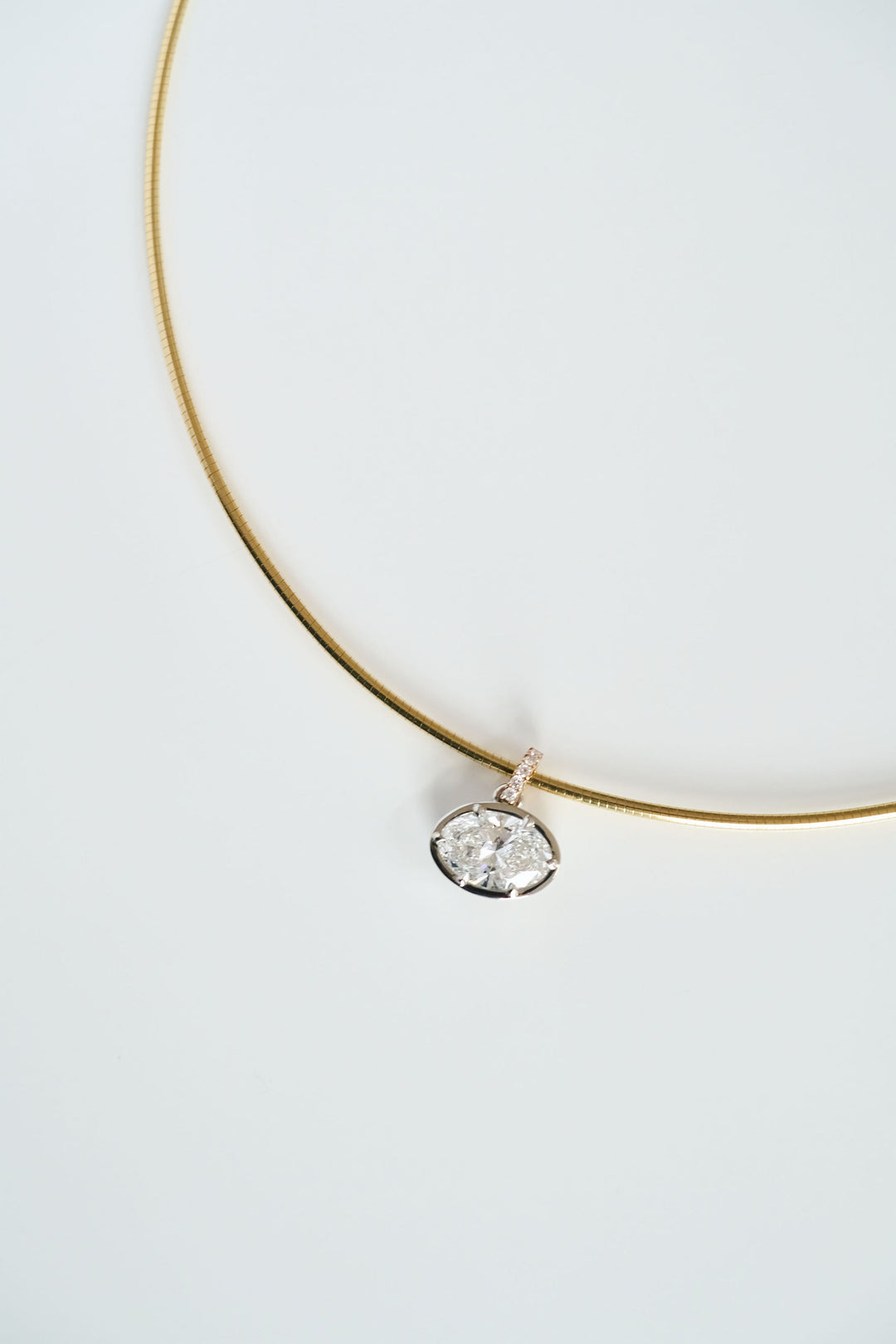 Oval Diamond Canopy Pendant with Diamond Bail