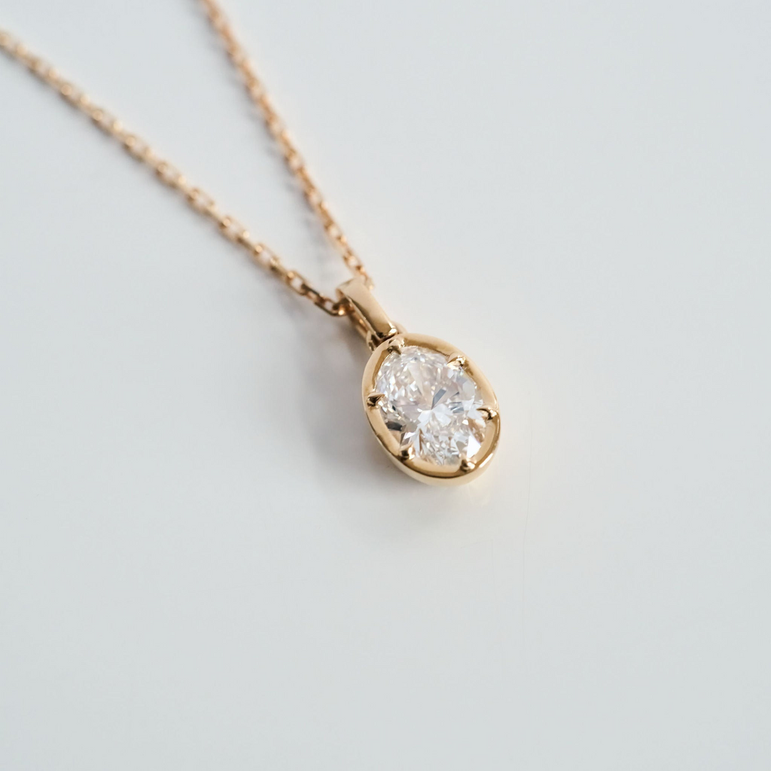 Oval Diamond Canopy Pendant