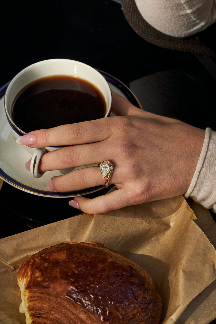 Pear Shape Diamond Bough Ring