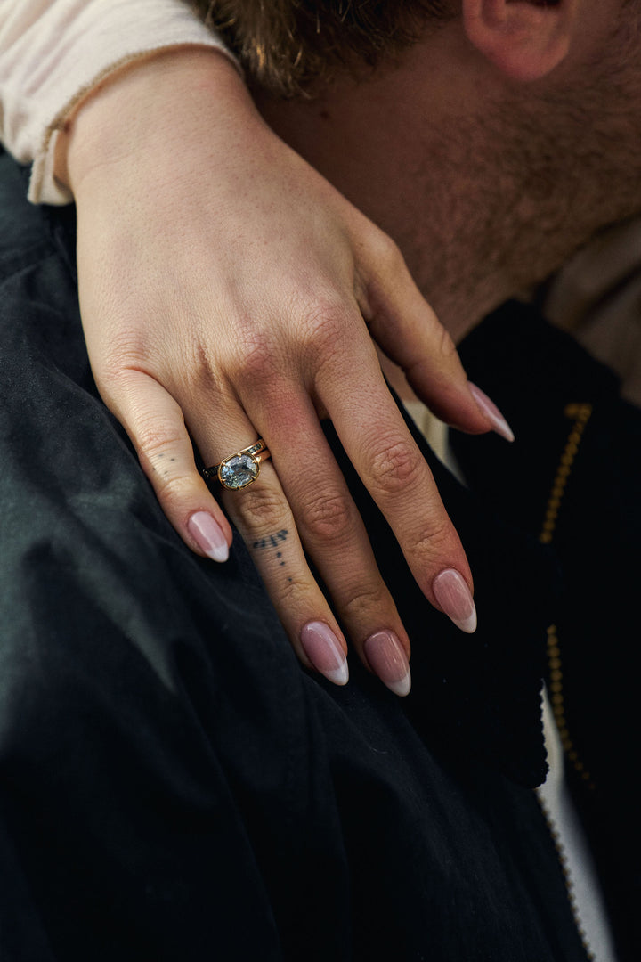East-West Sapphire Canopy Ring