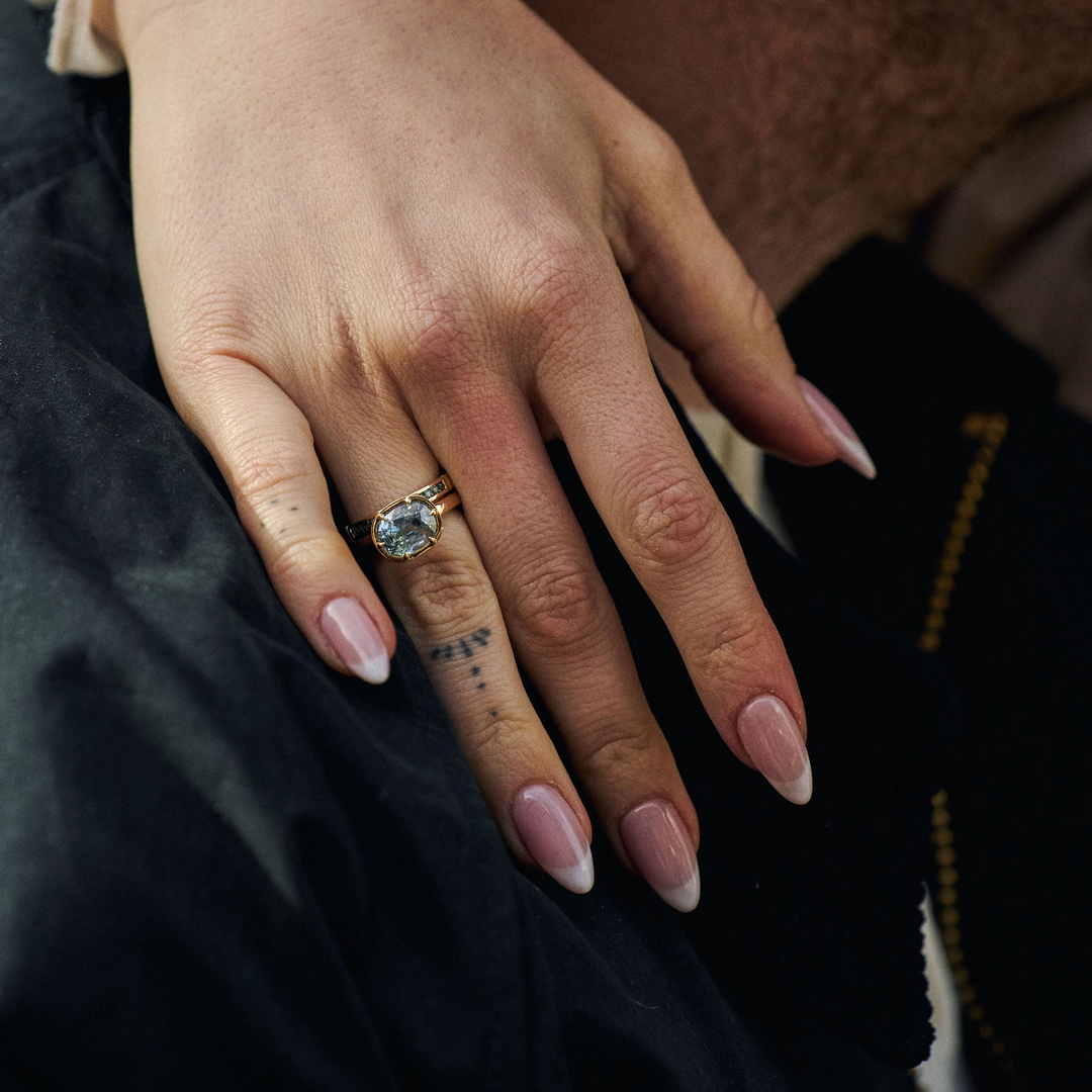 East-West Sapphire Canopy Ring