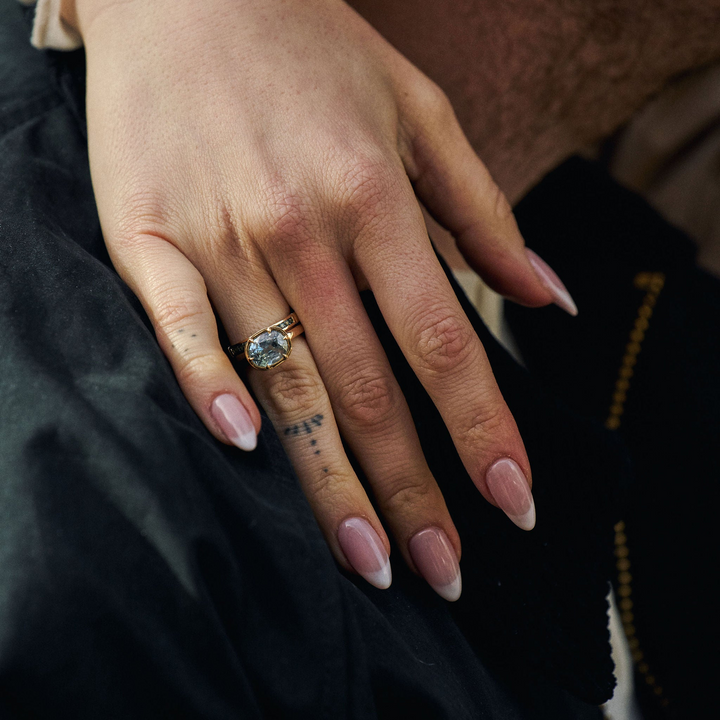 East-West Sapphire Canopy Ring