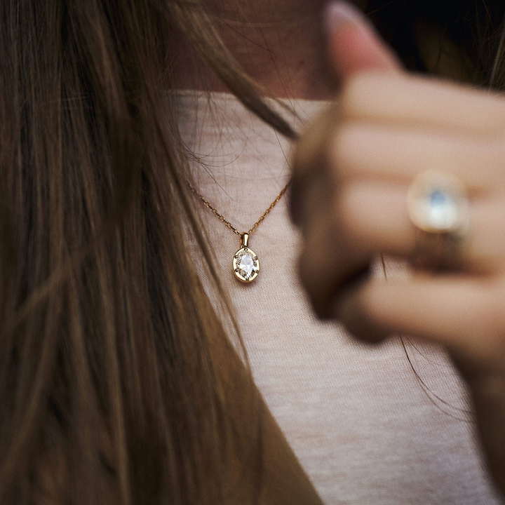 Oval Diamond Canopy Pendant