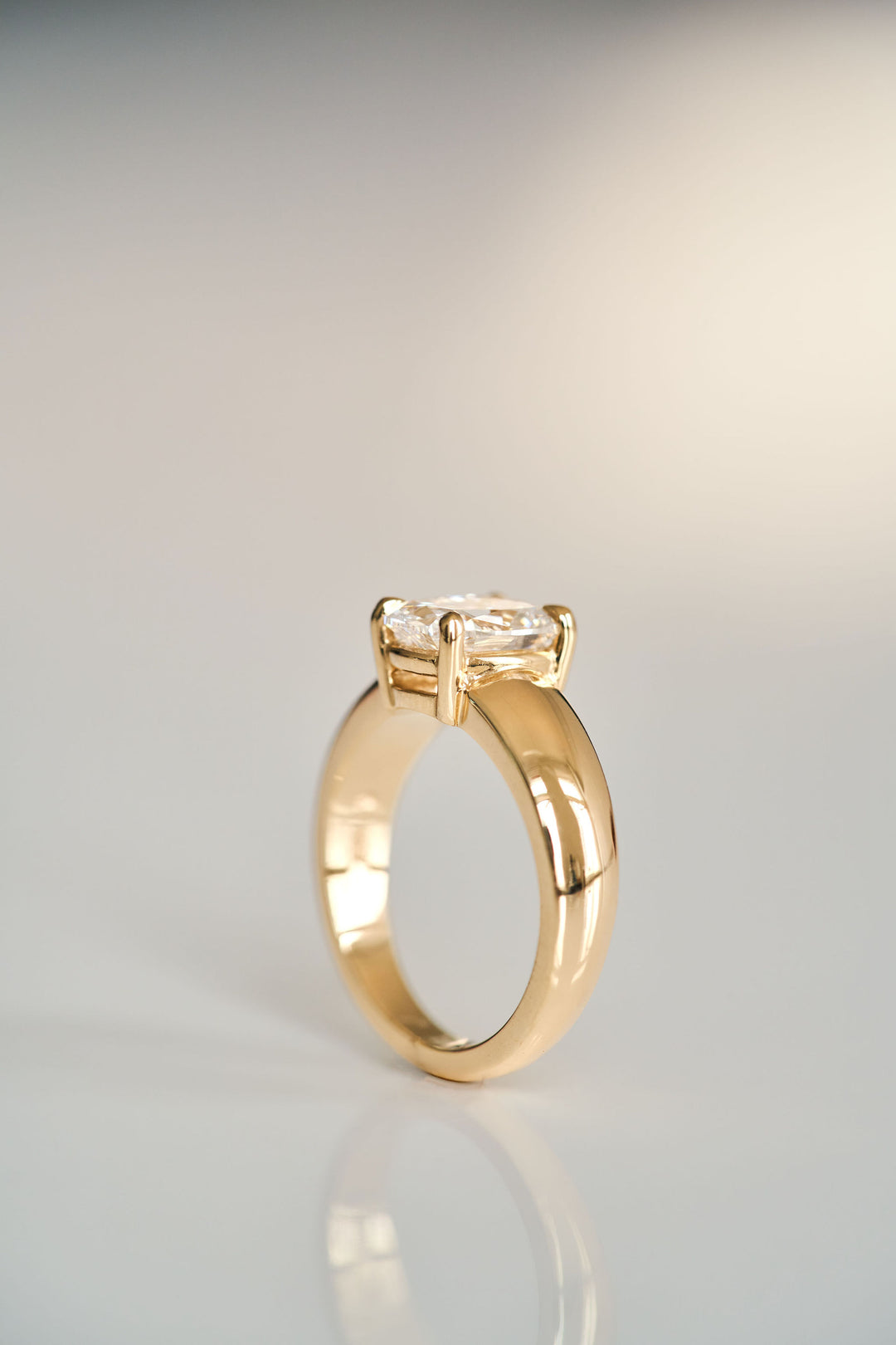 Low Set Old Mine Cut Arc Ring