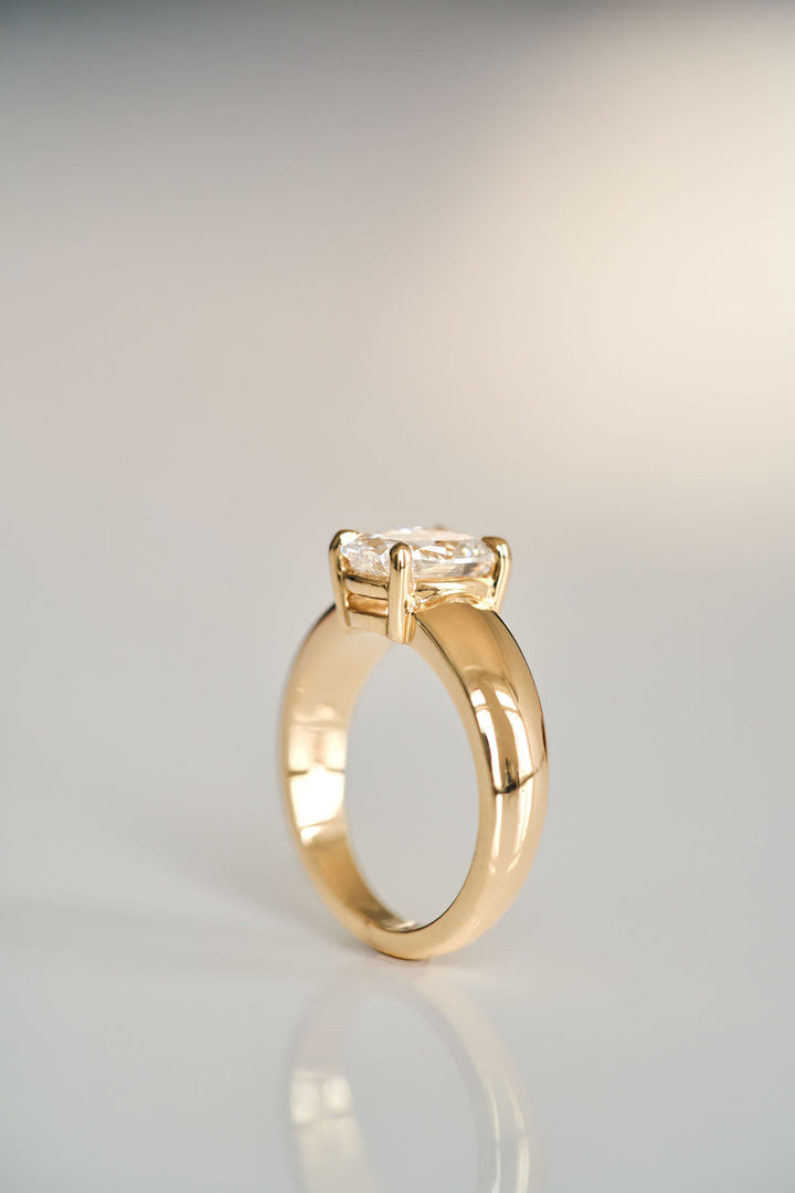 Low Set Old Mine Cut Arc Ring