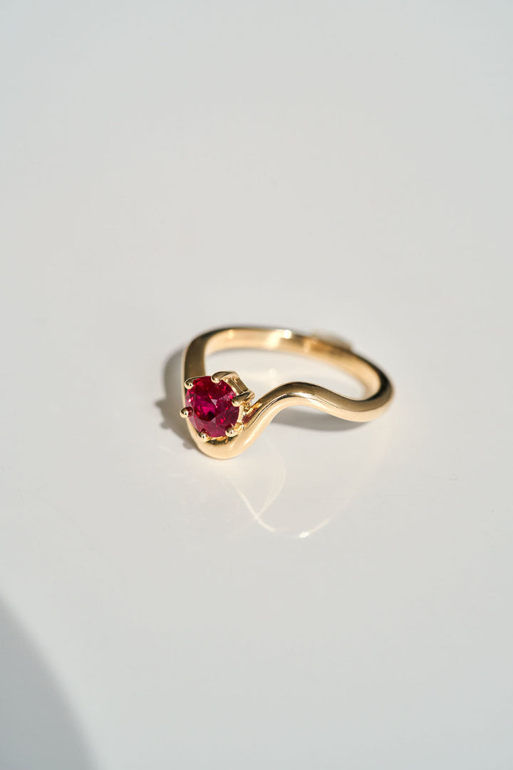 Round Ruby Drip Ring