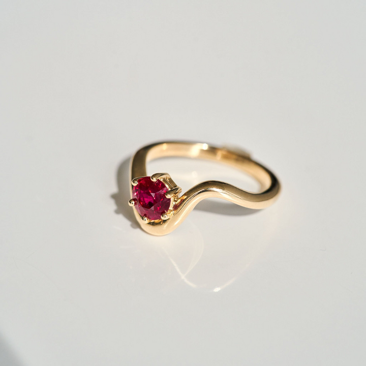 Round Ruby Drip Ring