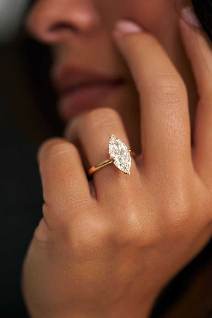 Marquise Diamond Cavalier Solitaire