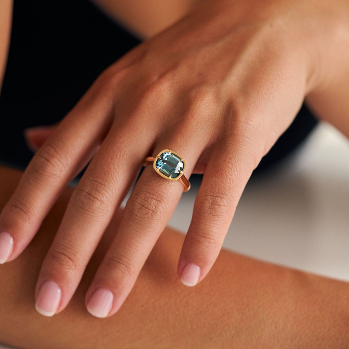 Low Set East-West Sapphire Canopy Ring