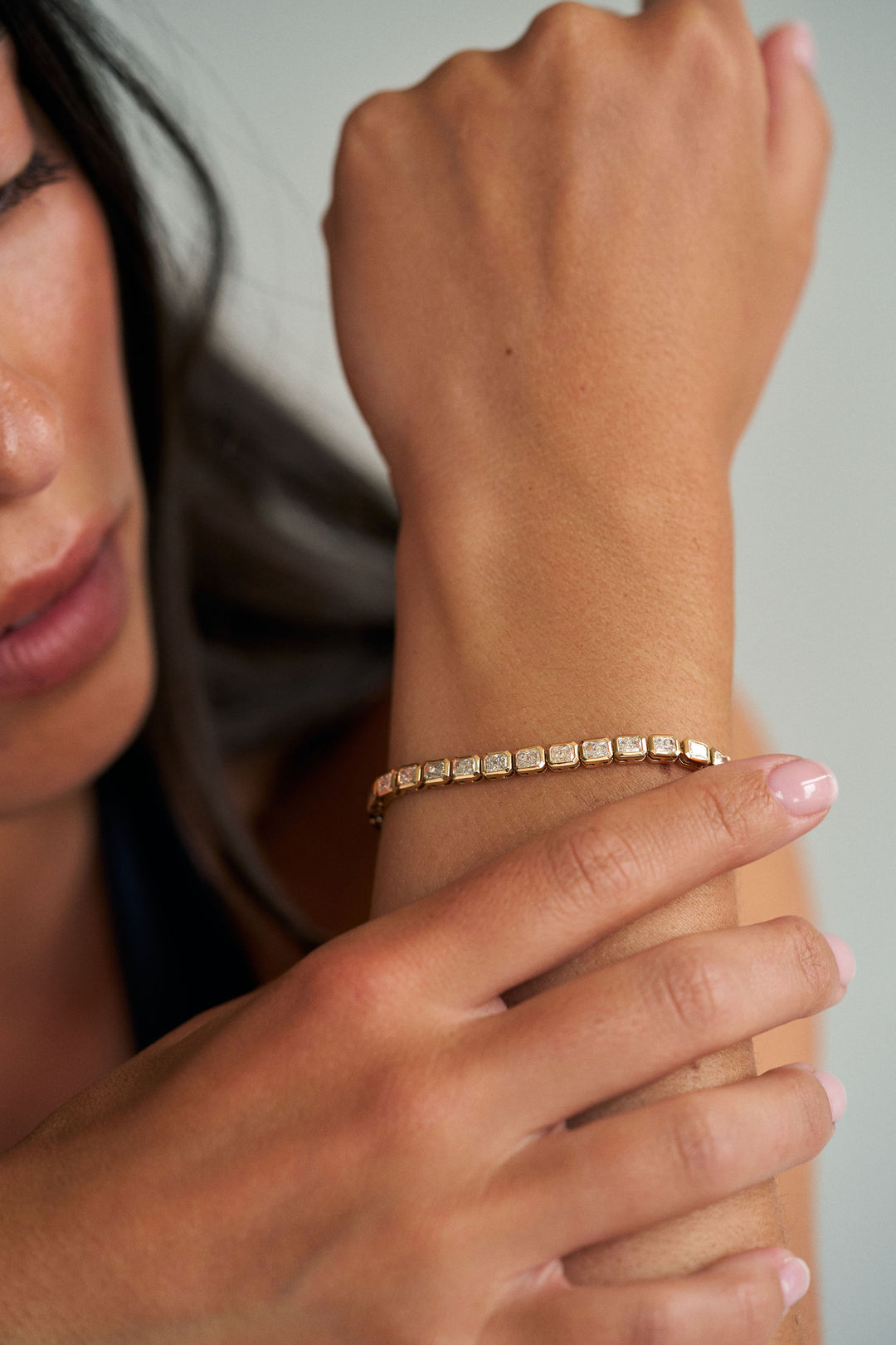 Radiant Cut Diamond Bezel Tennis Bracelet