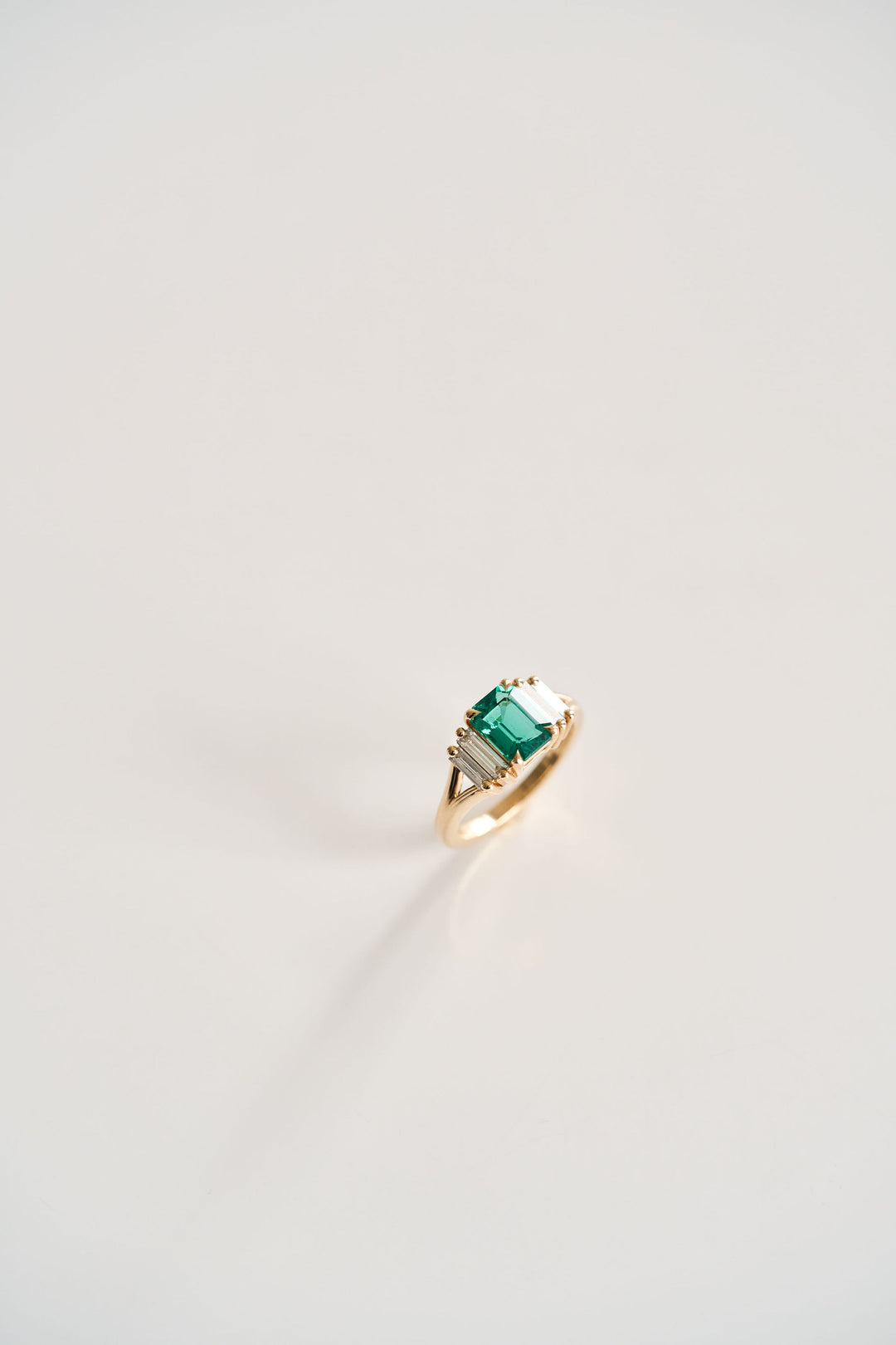 Emerald Cut Emerald with Baguette Accents