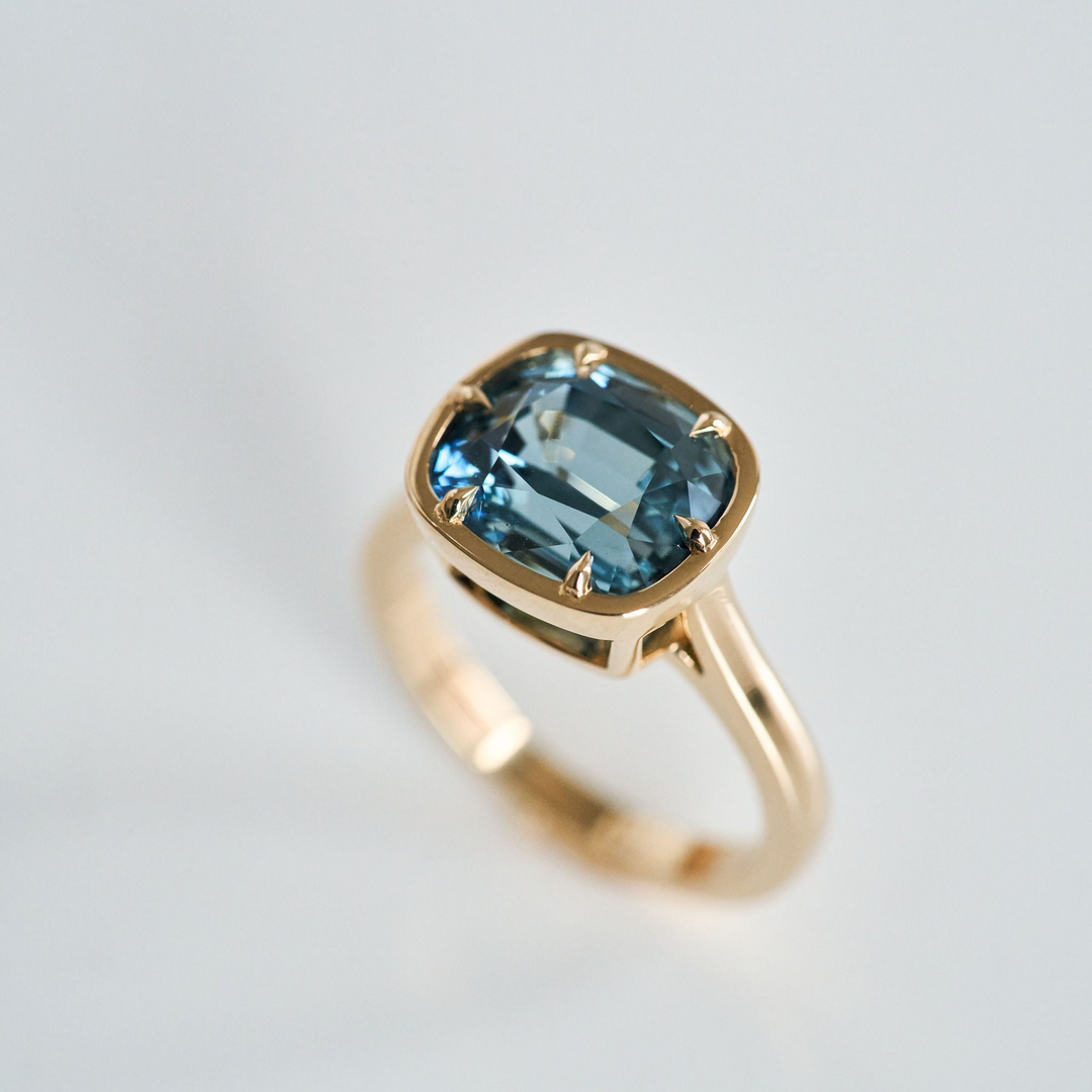 Low Set East-West Sapphire Canopy Ring