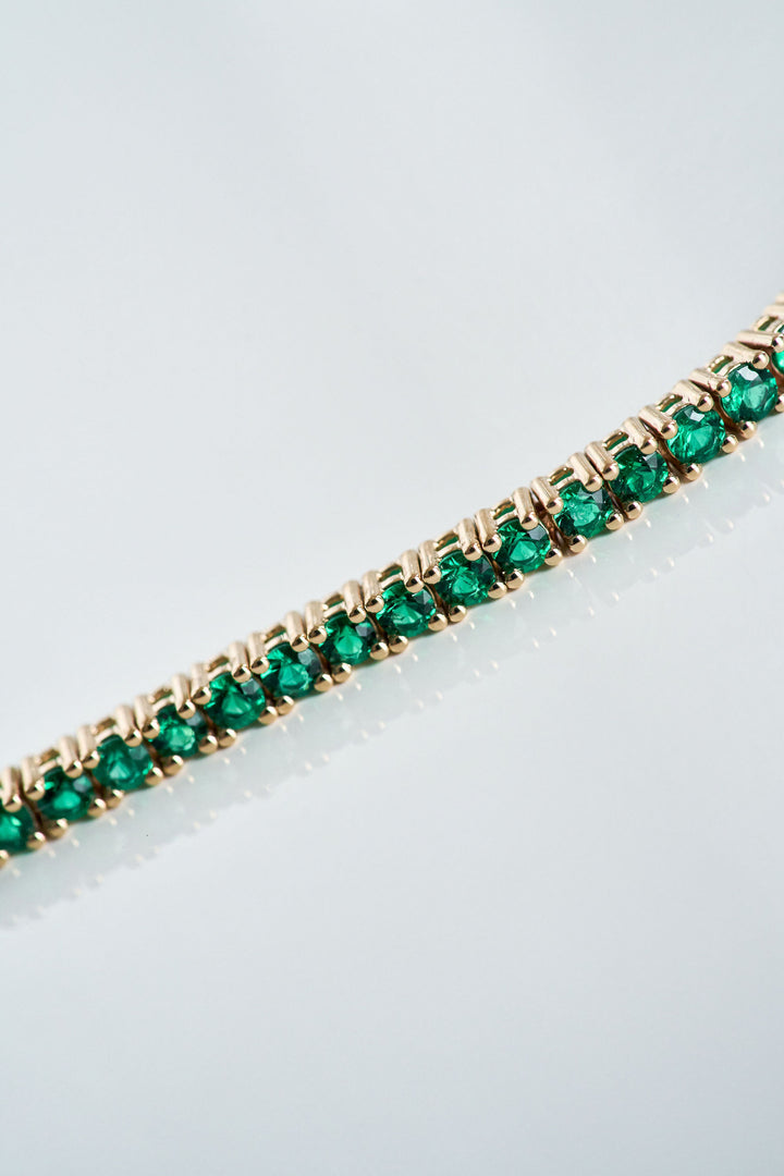 Round Emerald Tennis Bracelet