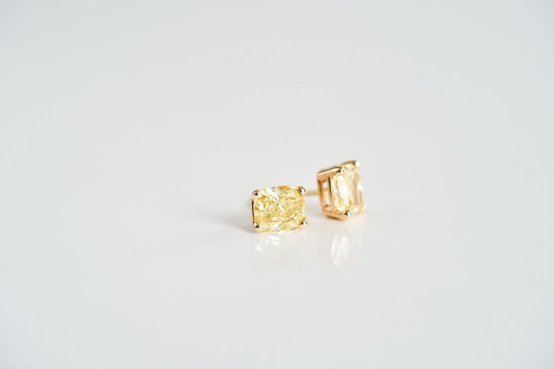 Fancy Yellow Diamond Studs