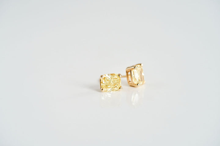 Fancy Yellow Diamond Studs
