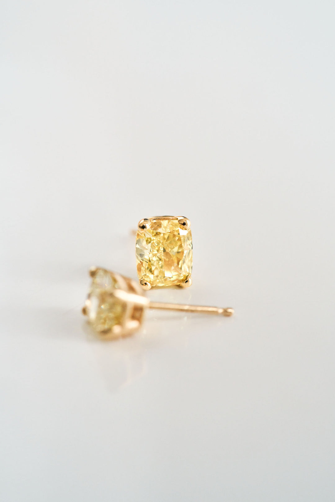 Fancy Yellow Diamond Studs
