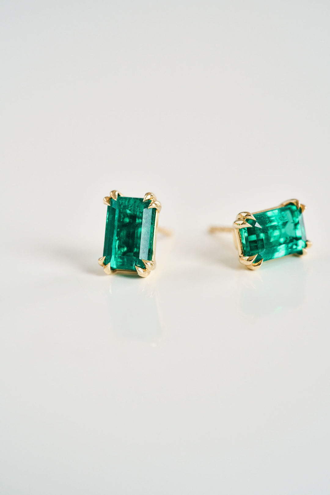 Emerald Cut Emerald Studs