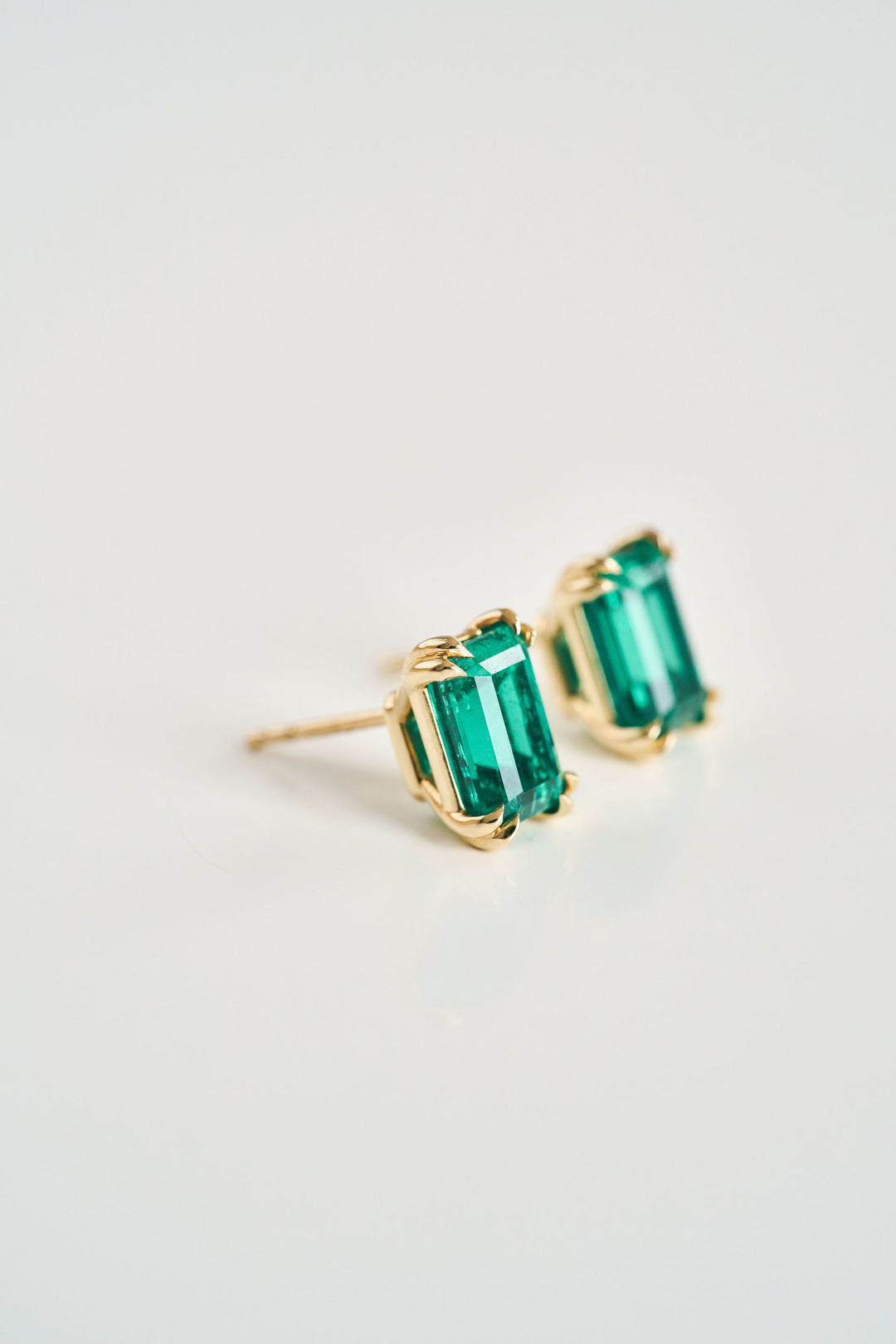 Emerald Cut Emerald Studs