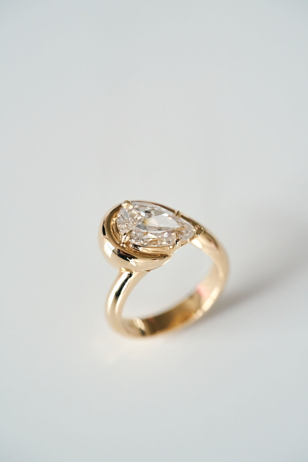 Pear Shape Diamond Bough Ring