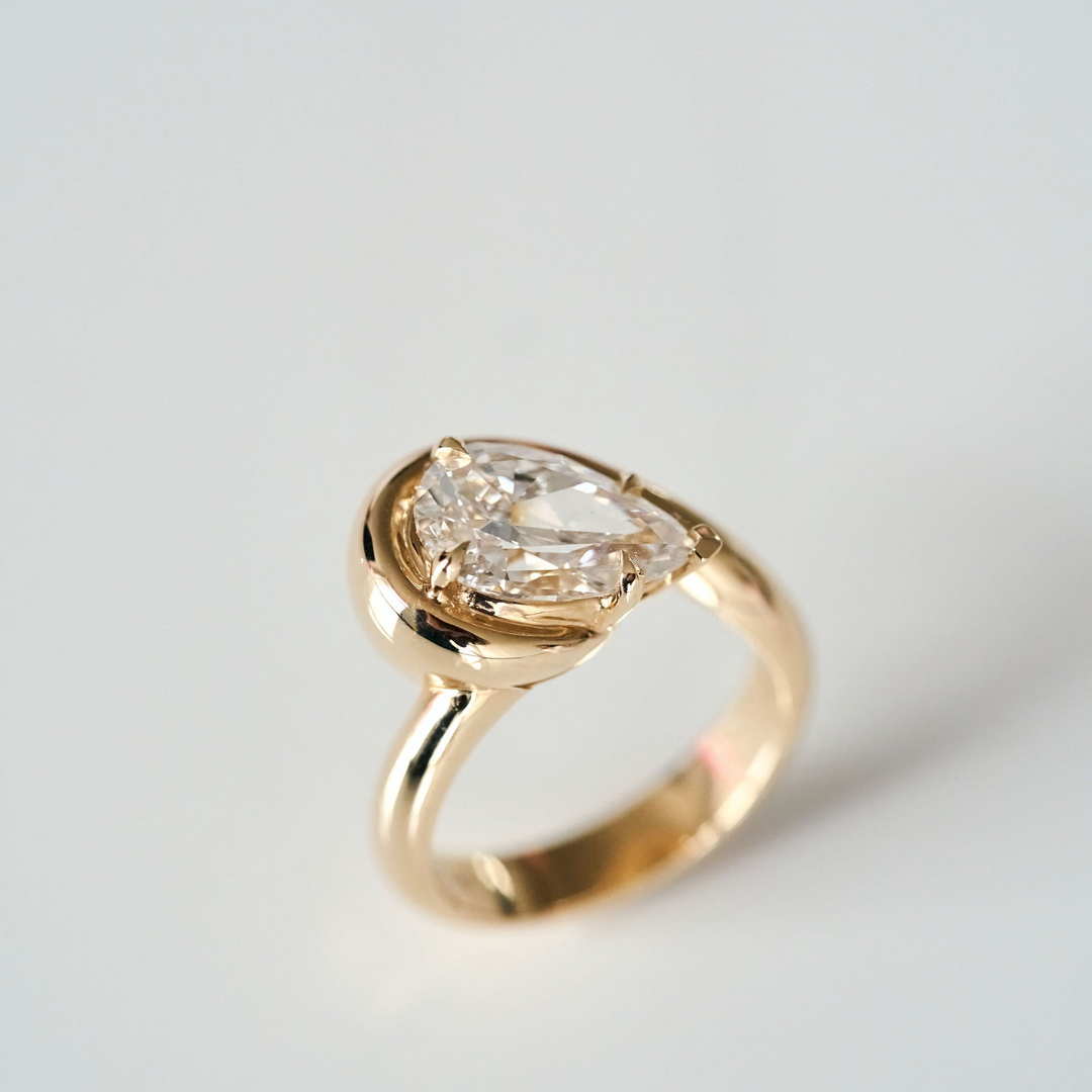 Pear Shape Diamond Bough Ring