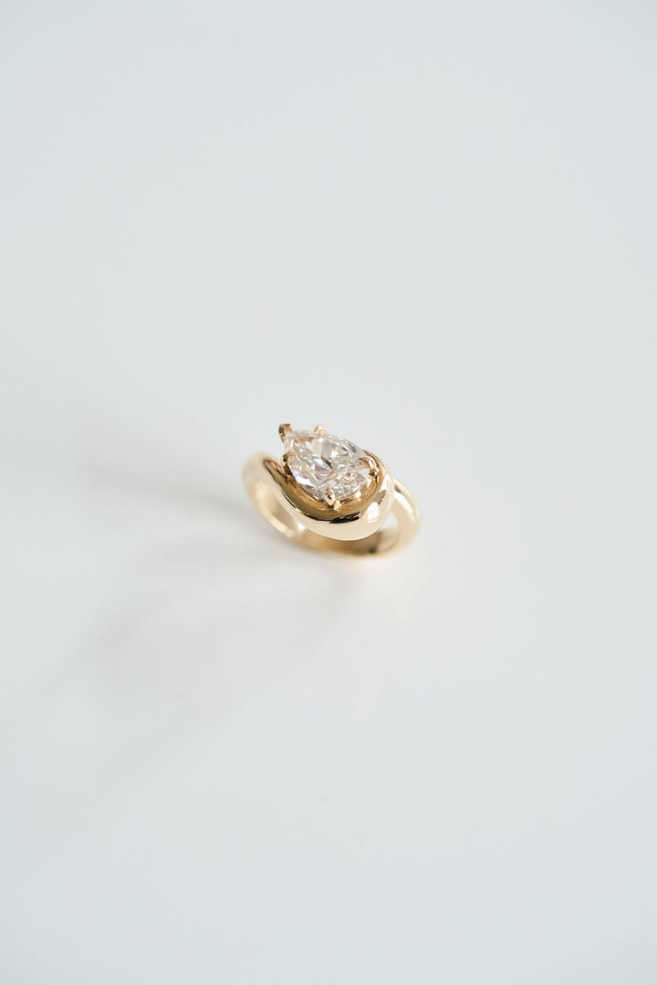 Pear Shape Diamond Bough Ring