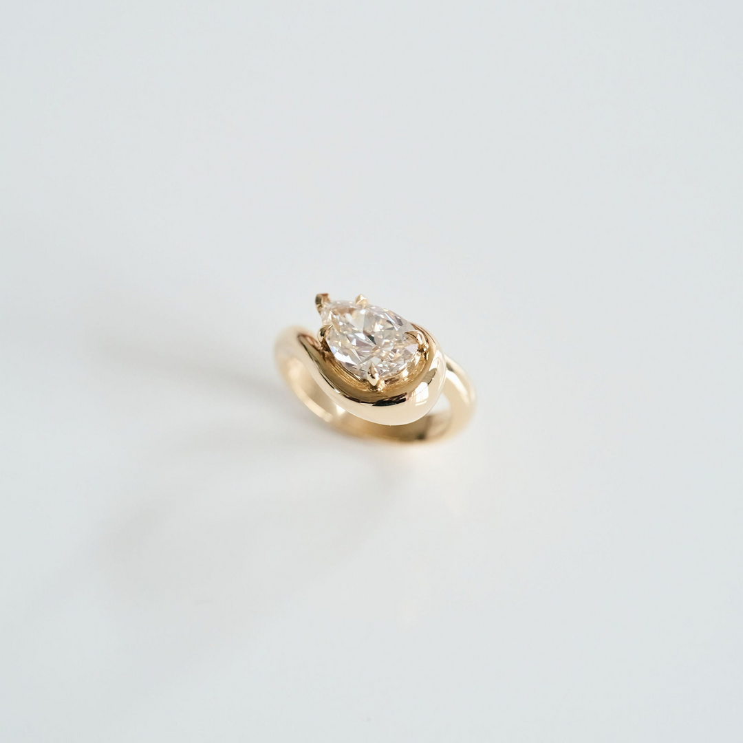 Pear Shape Diamond Bough Ring