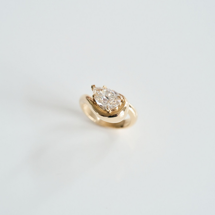Pear Shape Diamond Bough Ring