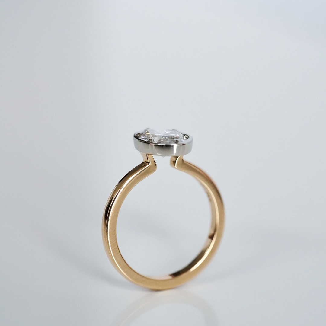 Oval Diamond Canopy Ring