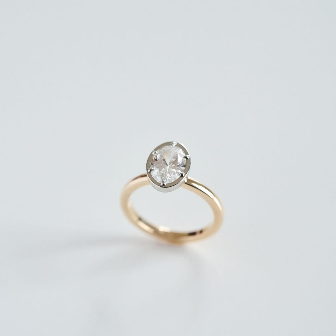 Oval Diamond Canopy Ring