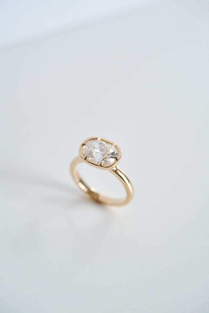 East-West Cushion Cut Diamond Canopy Ring