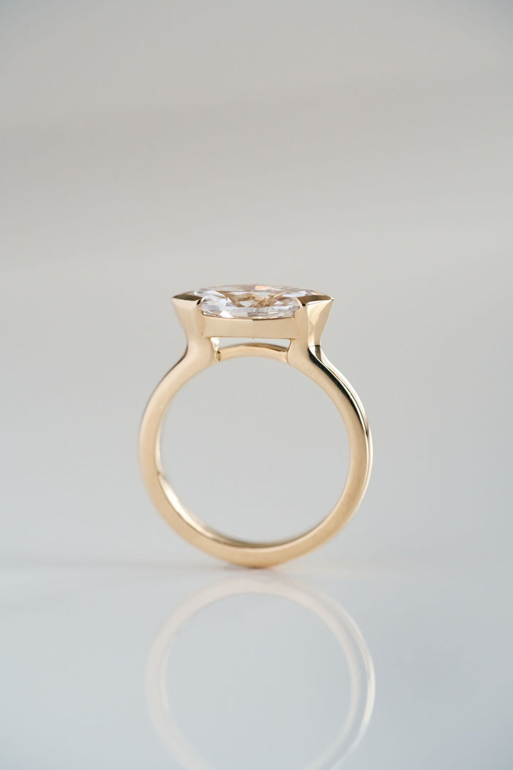 East-West Diamond Marquise Half Bezel
