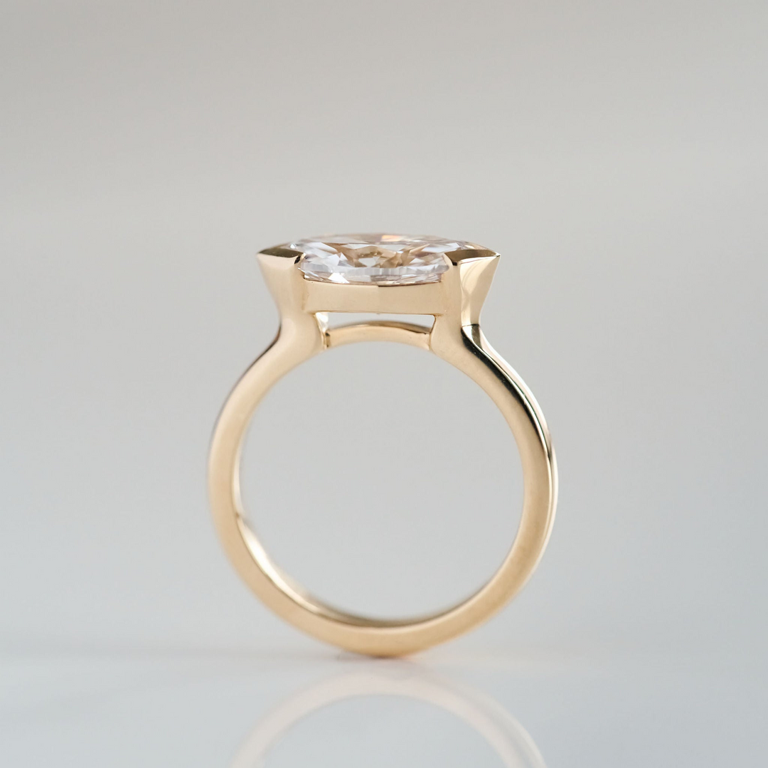 East-West Diamond Marquise Half Bezel