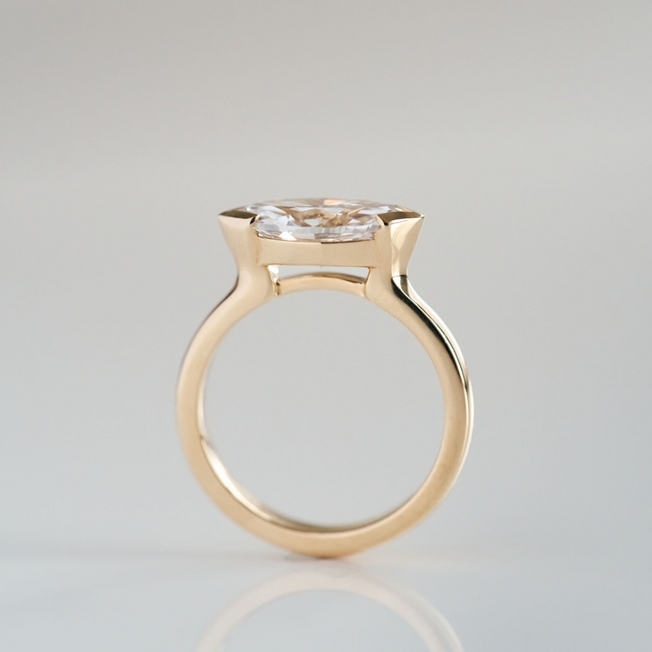 East-West Diamond Marquise Half Bezel
