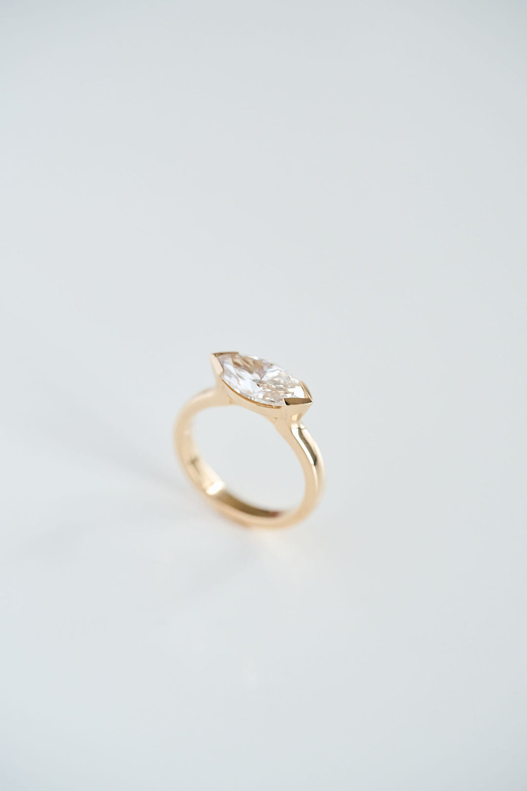 East-West Diamond Marquise Half Bezel
