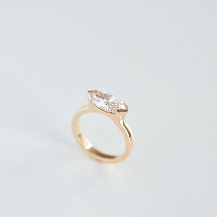 East-West Diamond Marquise Half Bezel