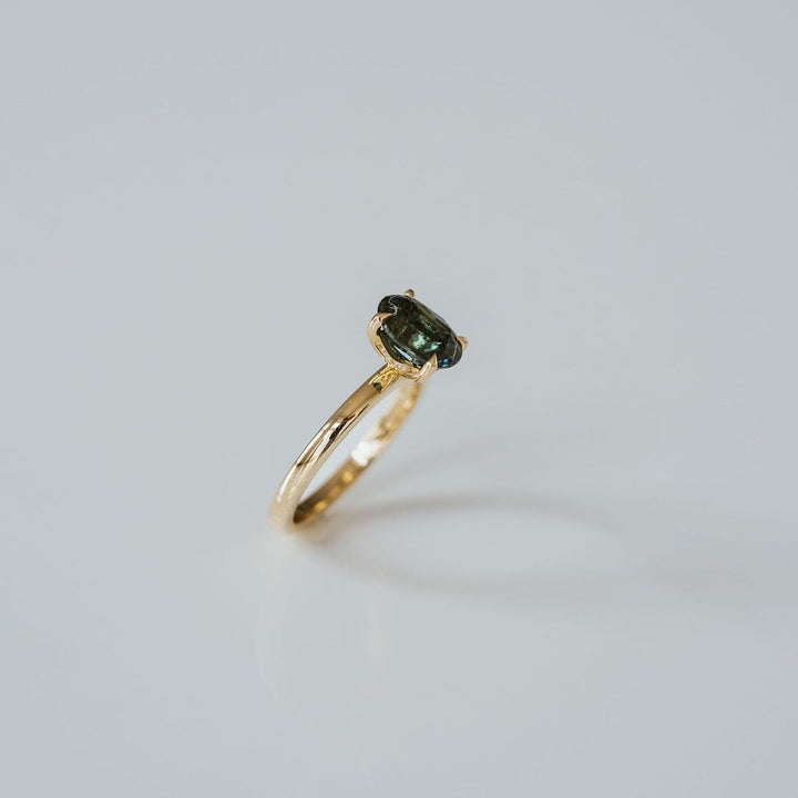 Oval Blue-Green Cavalier 2.0 Solitaire With Diamonds