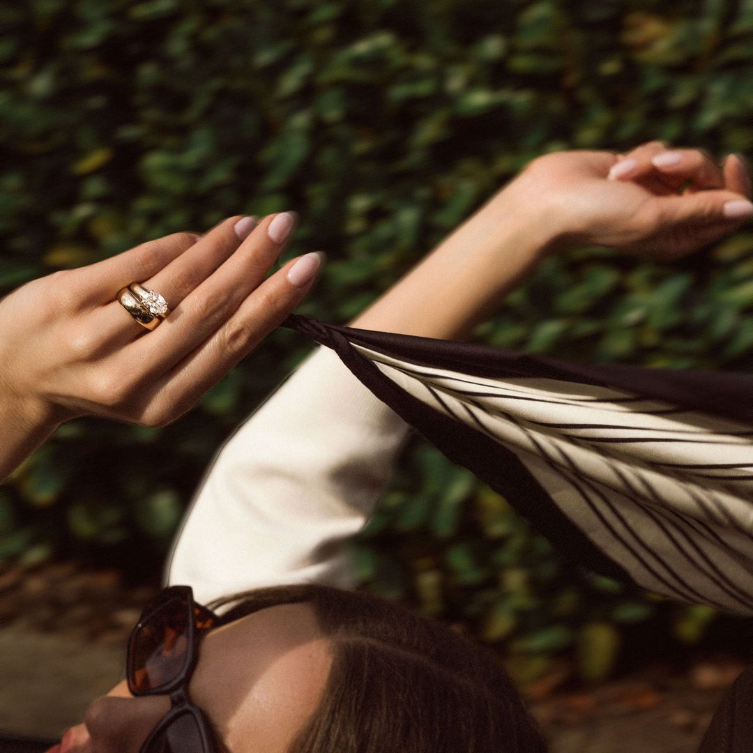 Oval Diamond East-West Arc Ring