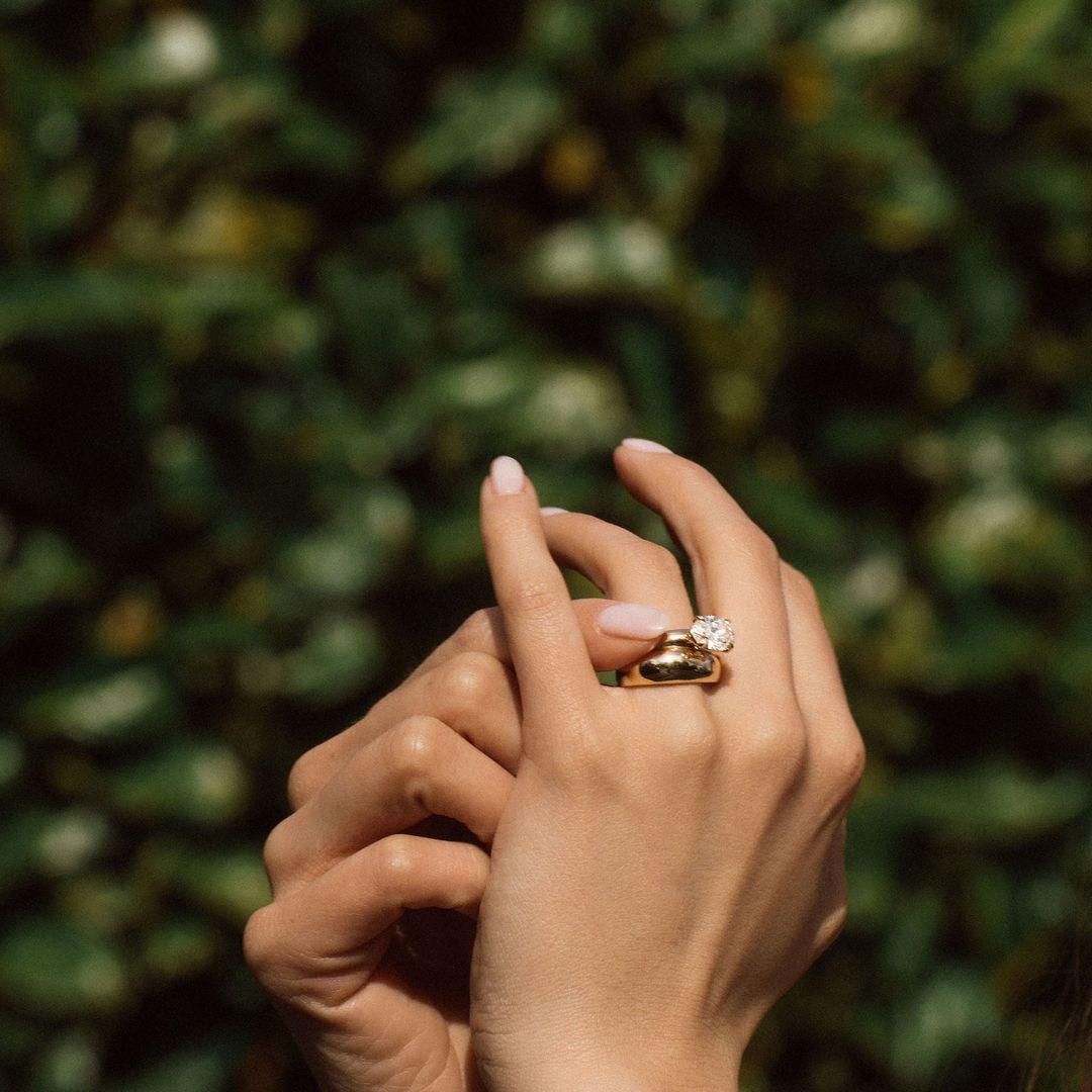 Oval Diamond East-West Arc Ring